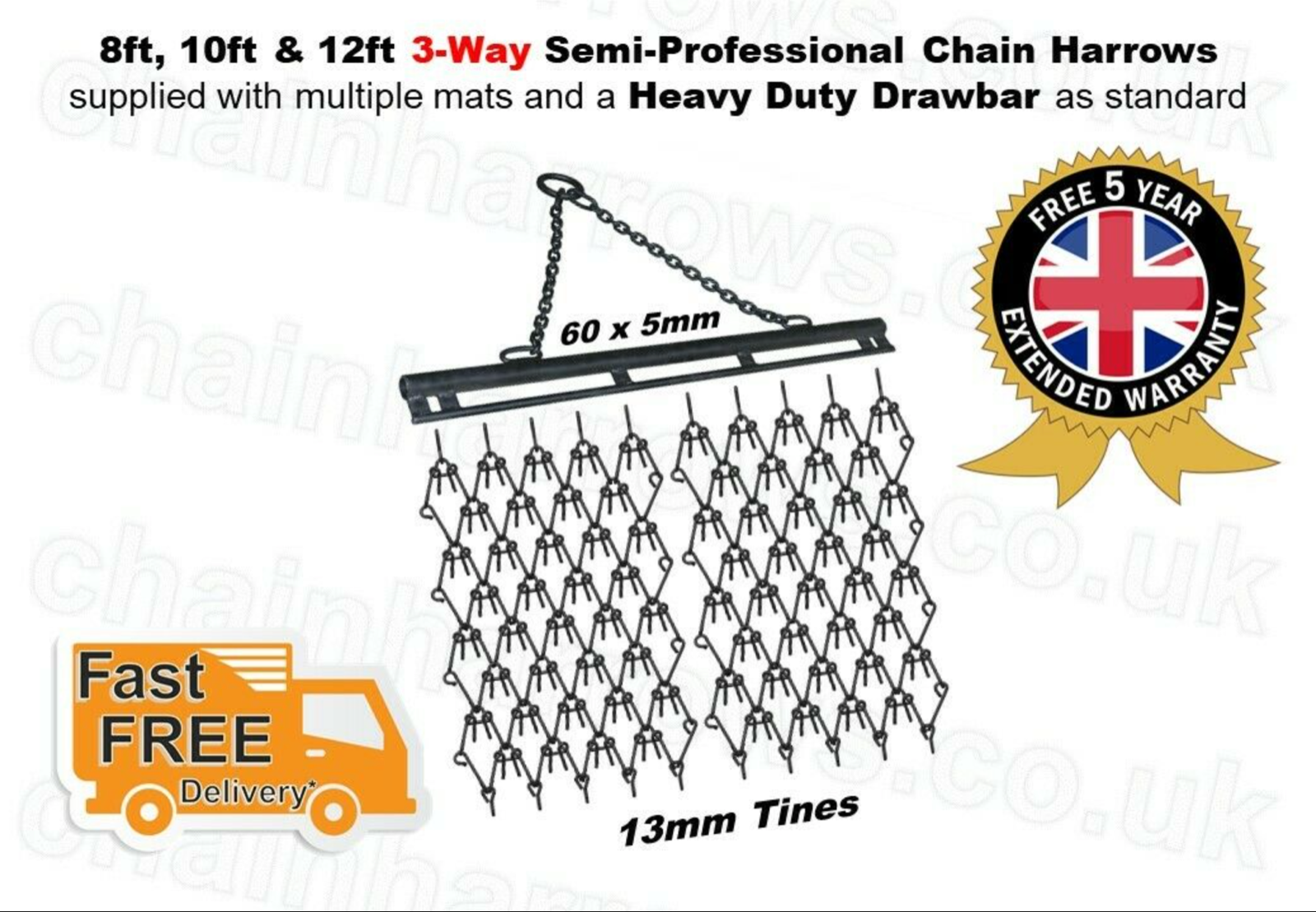 Variation-of-Chain-Harrows-Grass-Harrows-All-sizes-Fixed-Tine-Best-and-Cheapest-on-Ebay-233485355331-ad45